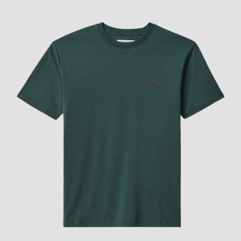 R.M. Williams Mens Parson T-Shirt in Pine Pure Cotton - In Store Only