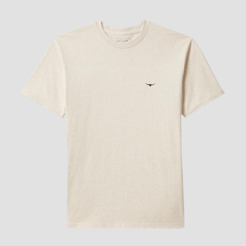R.M. Williams Mens Parson T-Shirt in Sand Pure Cotton - In Store Only