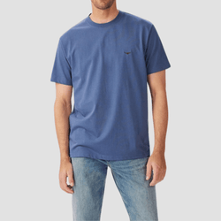 R.M. Williams Mens Parson T-Shirt in Vintage Indigo Pure Cotton - In Store Only