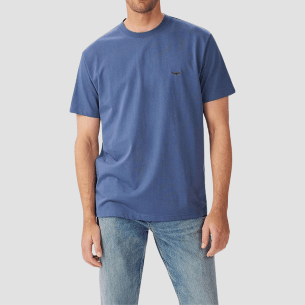 R.M. Williams Mens Parson T-Shirt in Vintage Indigo Pure Cotton - In Store Only