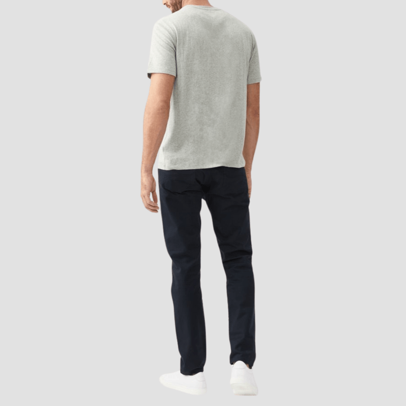 R.M. Williams Mens Parson T-Shirt in Grey Marle Pure Cotton - In Store Only