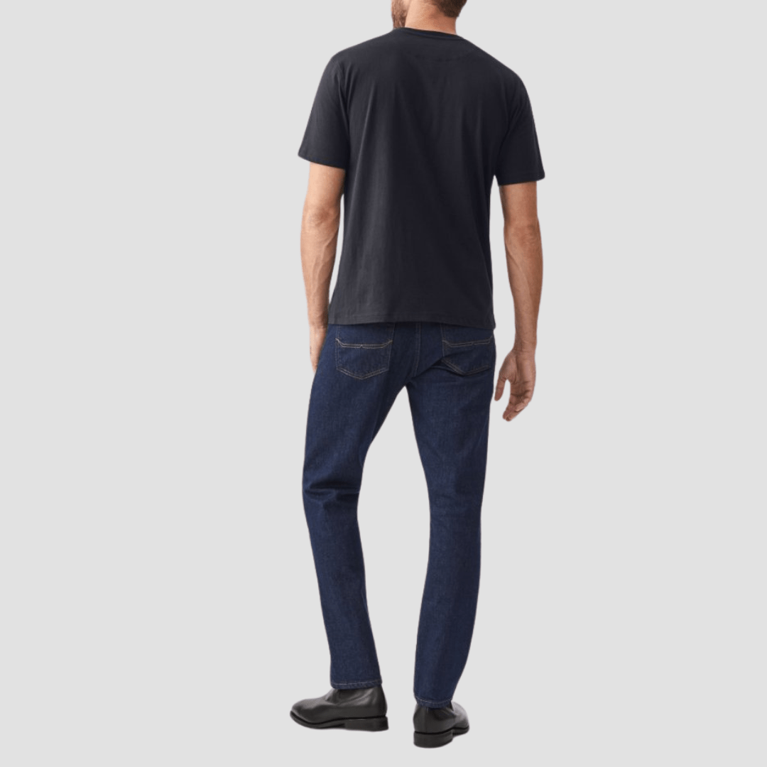 R.M. Williams Mens Parson T-Shirt in Navy Pure Cotton - In Store Only