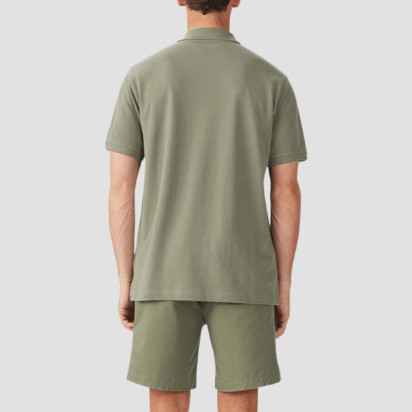R.M. Williams Mens Rod Polo in Fatigue Pure Cotton - In Store Only