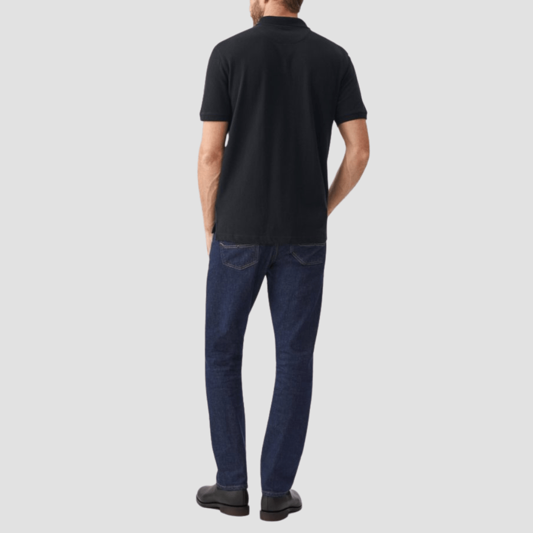 R.M. Williams Mens Rod Polo in Navy Pure Cotton - In Store Only