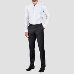 Rembrandt Classic Fit Ferry Jet Black Tuxedo Trouser in Pure Wool