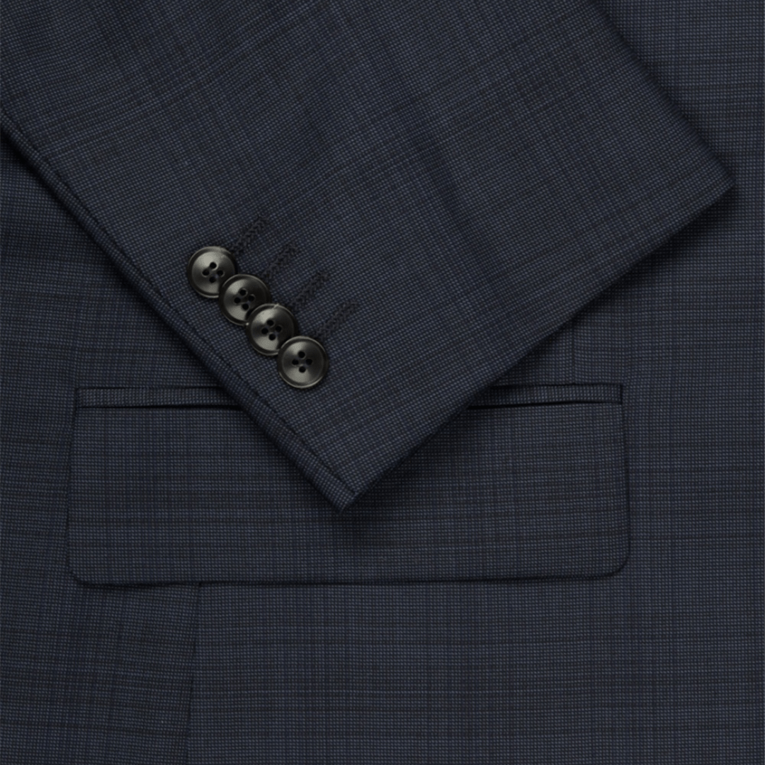 Rembrandt Original Fit Cooper Suit in Blue Check Pure Wool