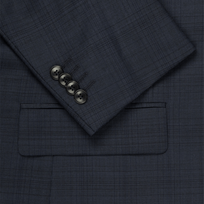 Rembrandt Original Fit Cooper Suit in Blue Check Pure Wool