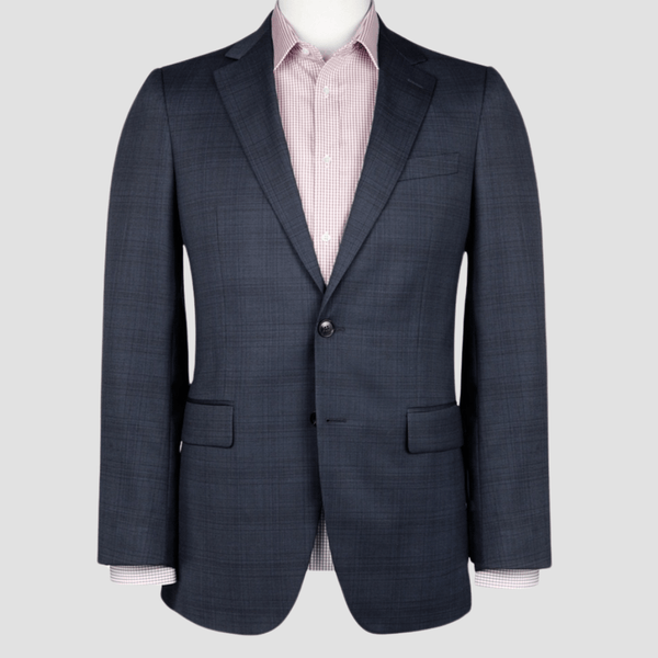 Rembrandt Original Fit Cooper Suit in Blue Check Pure Wool - Big Man