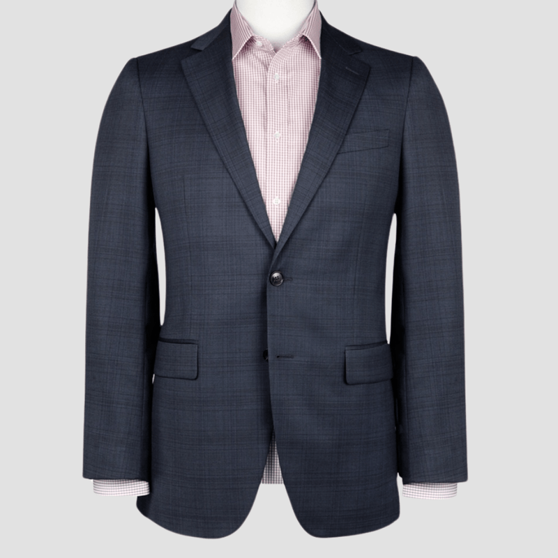 Rembrandt Original Fit Cooper Suit in Blue Check Pure Wool