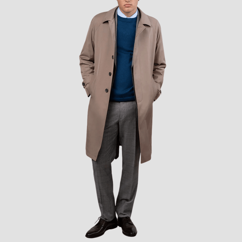 Rembrandt Mens Loch Water Resistant Raglan Coat in Camel Brown