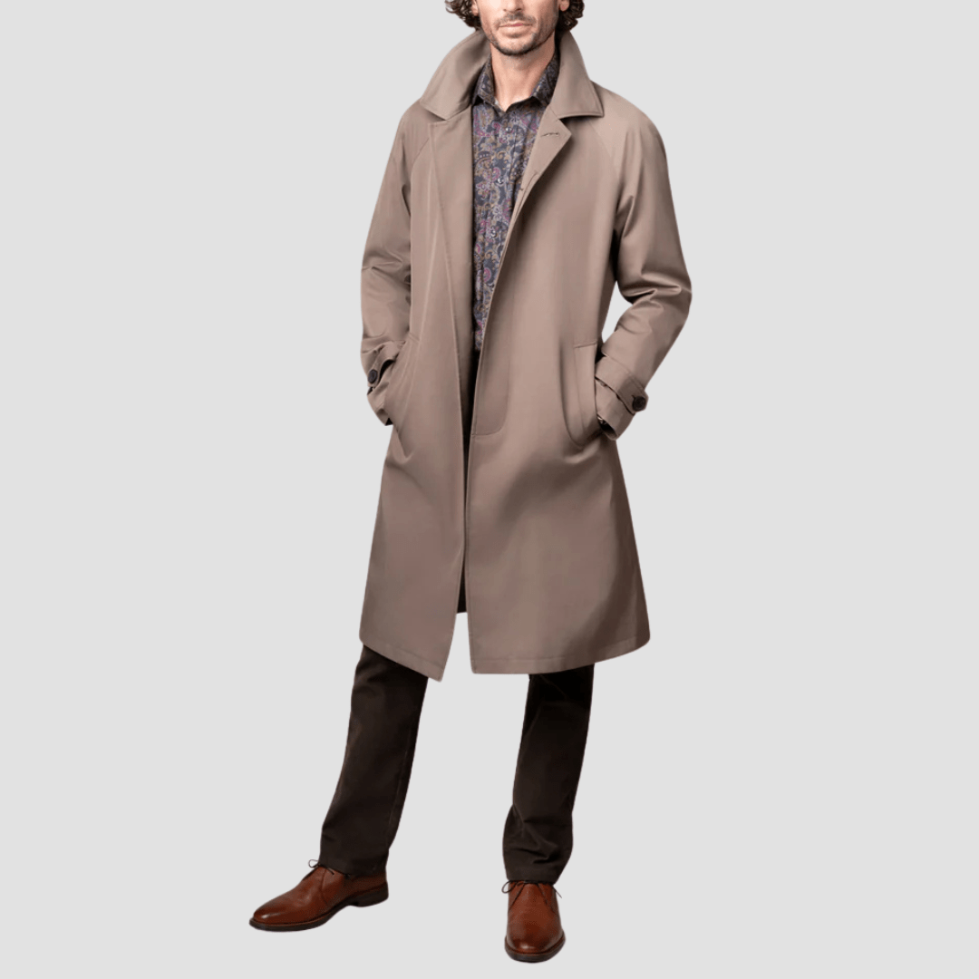 Rembrandt Mens Loch Water Resistant Raglan Coat in Camel Brown
