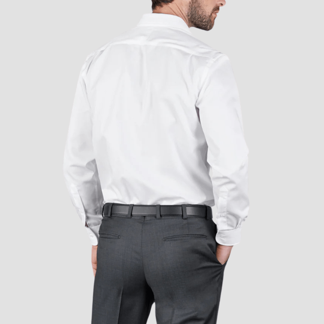 Rembrandt Mens Regular Fit Sinatra Shirt in White Pure Twill Cotton