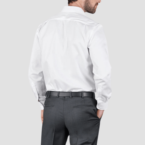 Rembrandt Mens Regular Fit Sinatra Shirt in White Pure Twill Cotton