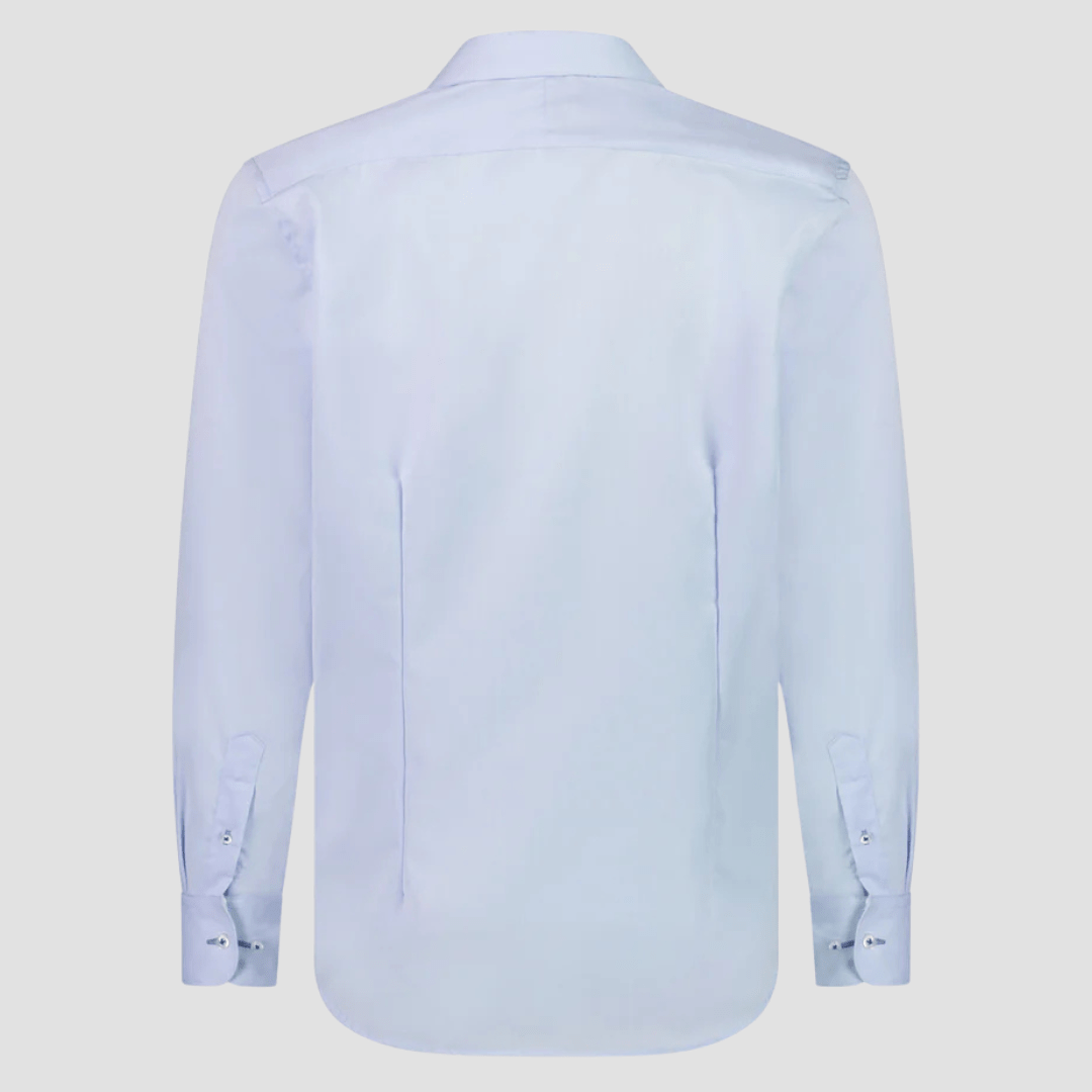 Rembrandt Mens Original Tailored Fit Barbican Shirt in Light Blue Pure Cotton