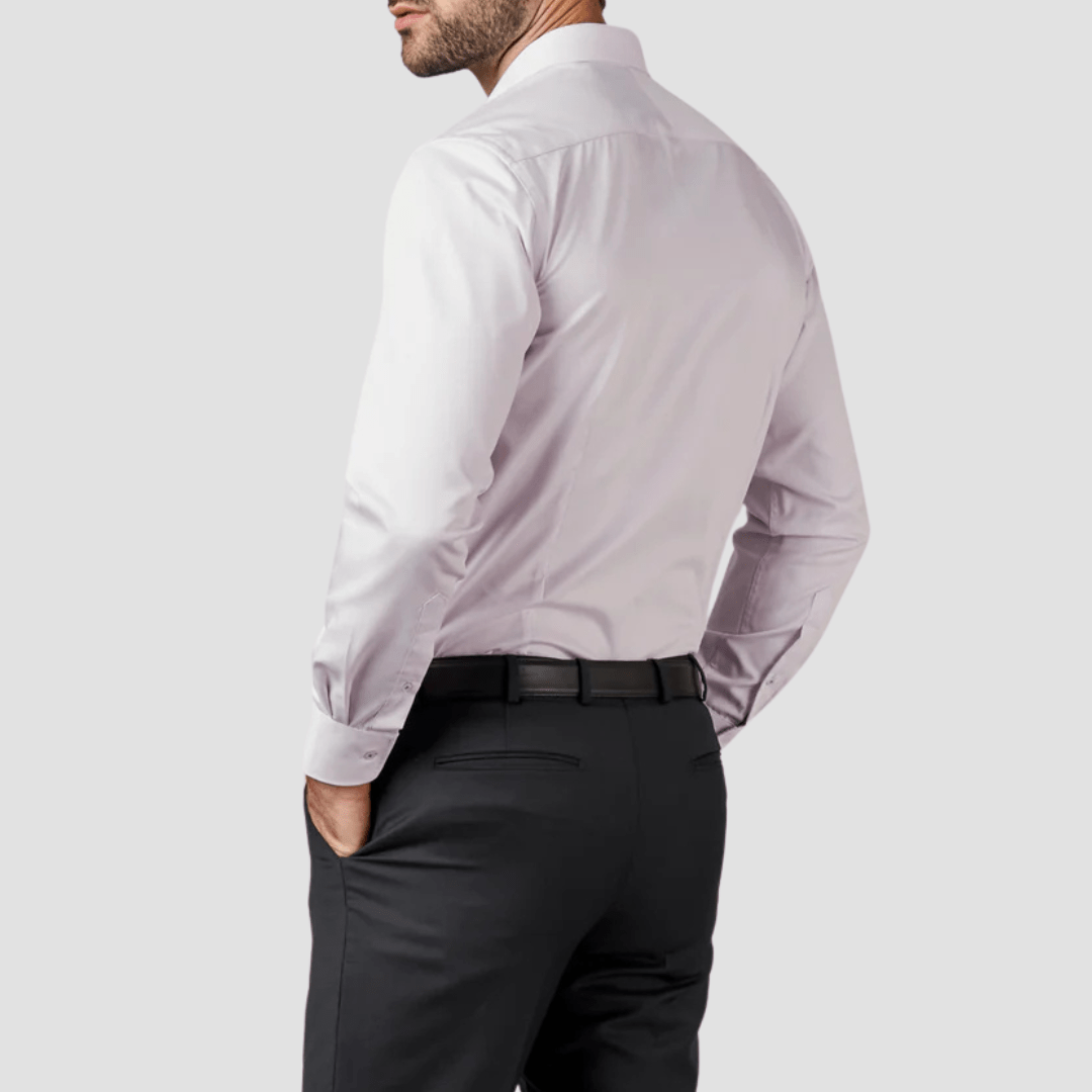 Rembrandt Mens Slim Fit Barbican Shirt in Lilac Pure Cotton