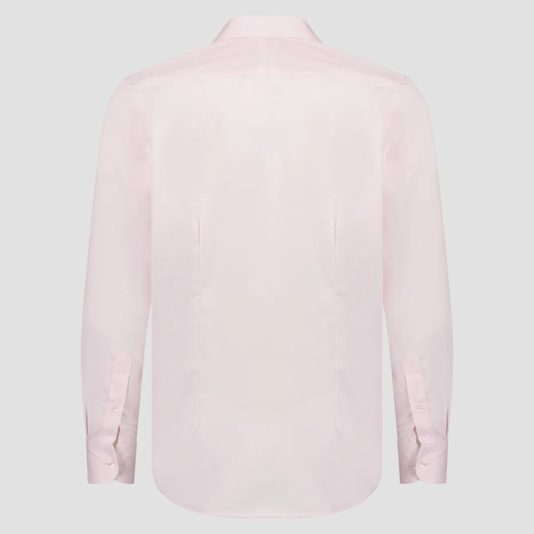 Rembrandt Mens Original Tailored Fit Barbican Shirt in Pink Pure Cotton