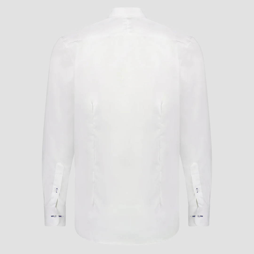 Rembrandt Mens Original Tailored Fit Barbican Shirt in White Pure Cotton