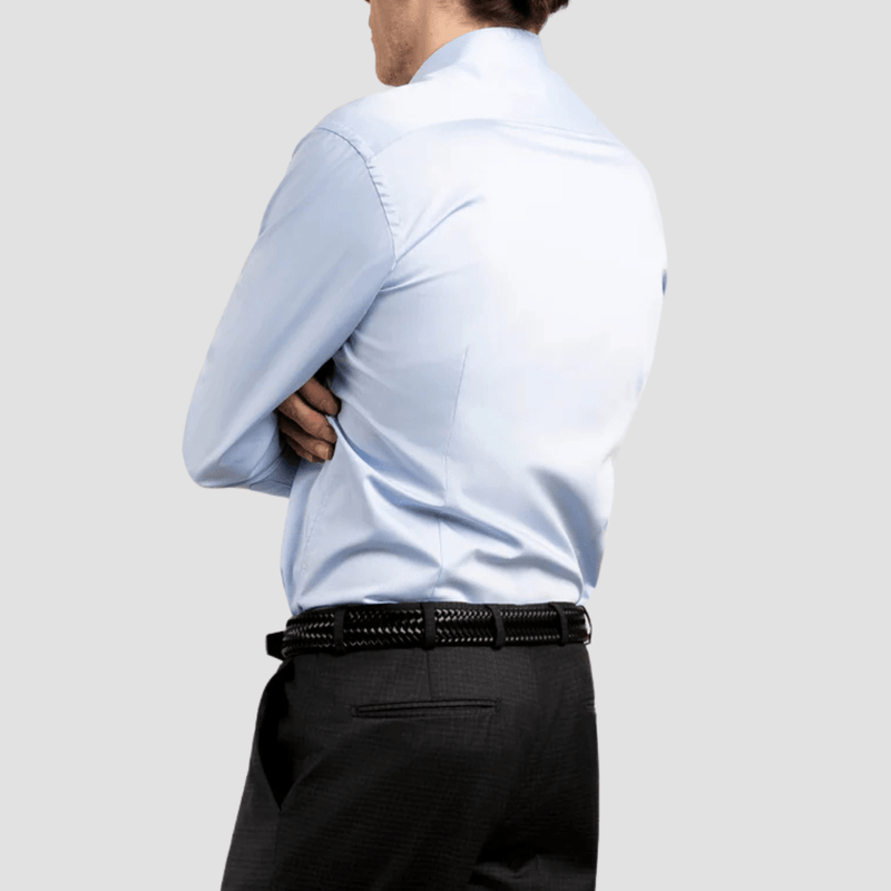 Rembrandt Mens Slim Fit London Shirt in Light Blue Pure Cotton