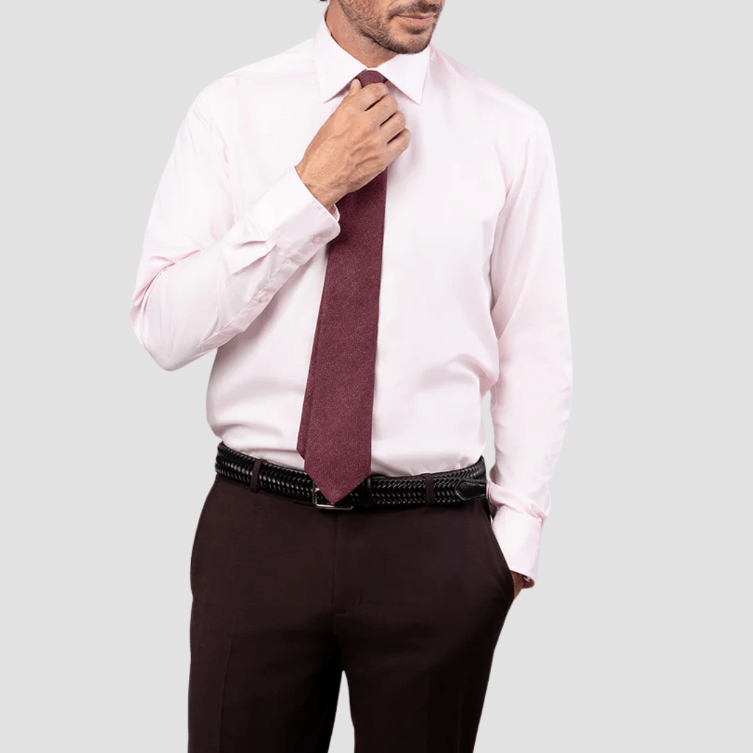 Rembrandt Mens Original Tailored Fit London Shirt in Pink Pure Cotton