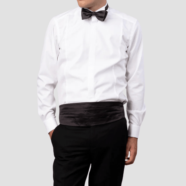 Rembrandt Mens Slim Fit Strand Formal Shirt in White Pure Cotton