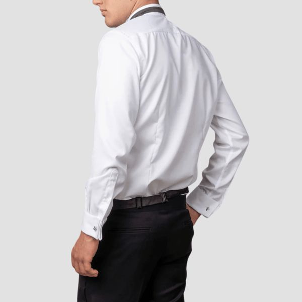 Rembrandt Mens Slim Fit Strand Formal Shirt in White Pure Cotton