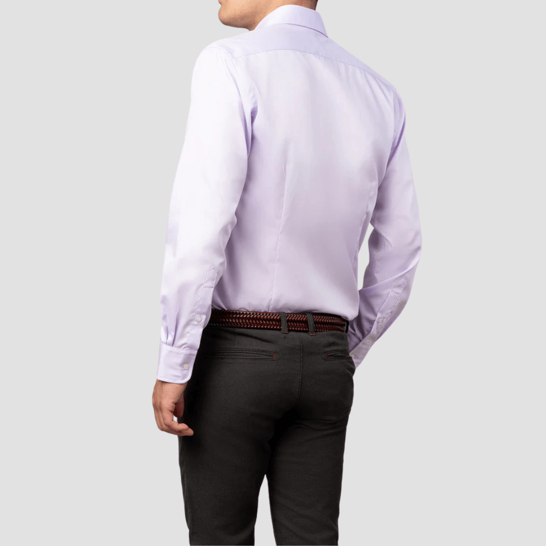 Rembrandt Mens Tailored Fit London Shirt in Lilac Pure Cotton