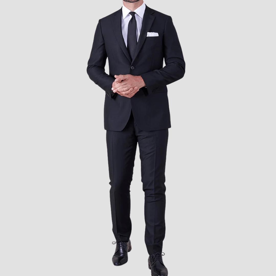 Rembrandt Original Fit Cooper Suit in Black Pure Wool