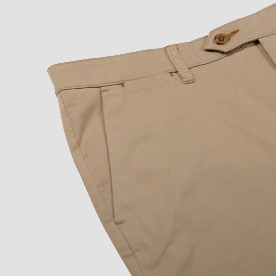 Rembrandt Relaxed Fit Tyler Mens Chino in Beige Stretch Cotton
