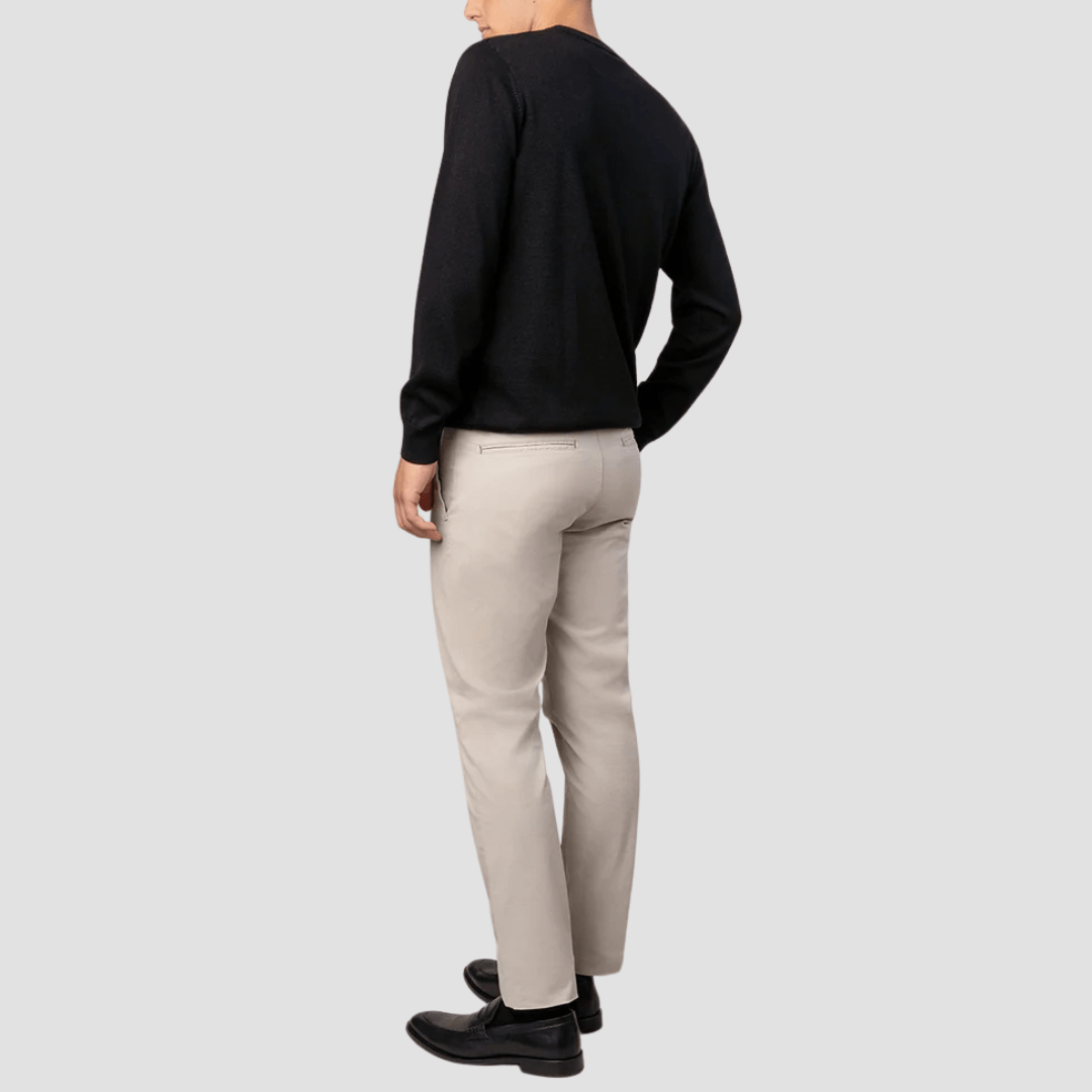 Rembrandt Relaxed Fit Tyler Mens Chino in Bone Stretch Pima Cotton
