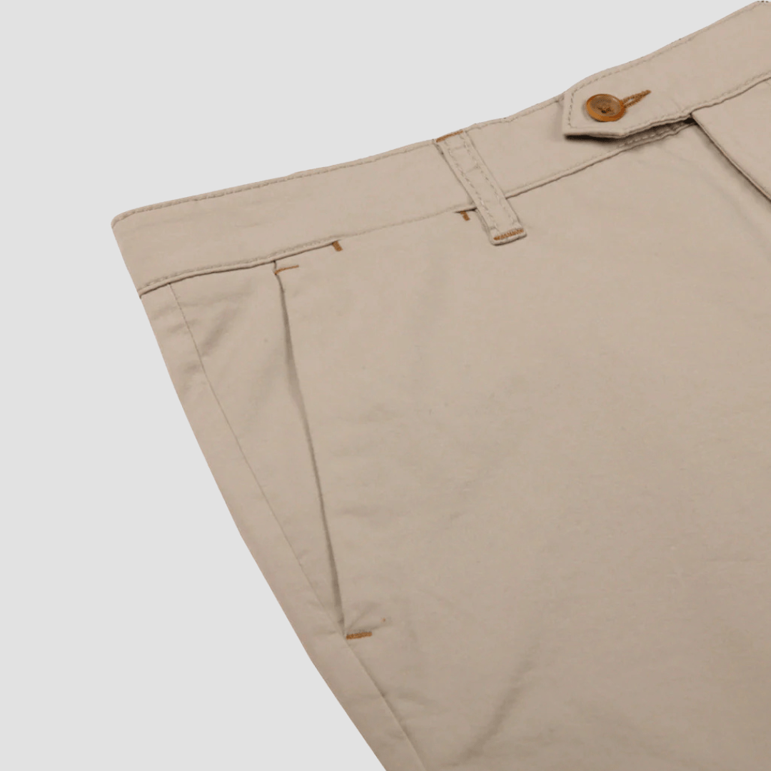 Rembrandt Relaxed Fit Tyler Mens Chino in Bone Stretch Pima Cotton