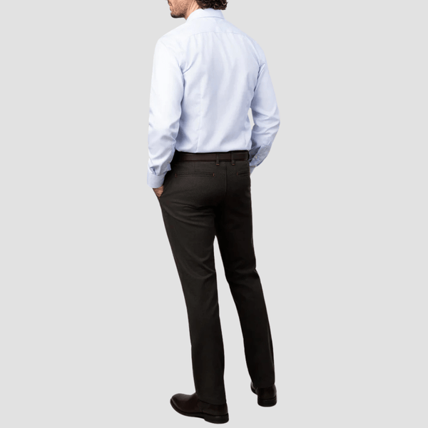 Rembrandt Relaxed Fit Tyler Mens Chino in Dark Green Birdseye