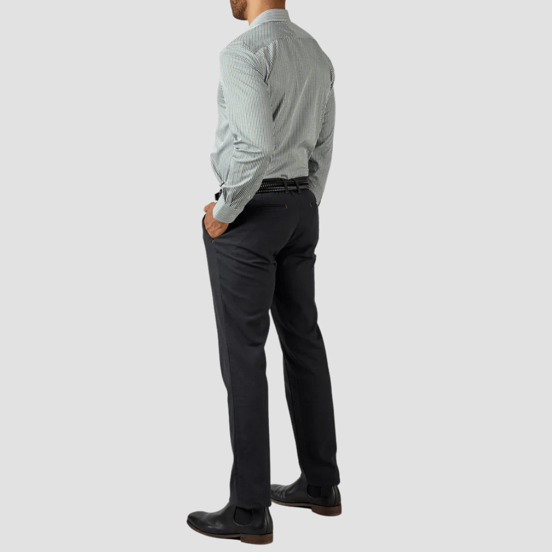 Rembrandt Relaxed Fit Tyler Mens Chino in Dark Navy Birdseye