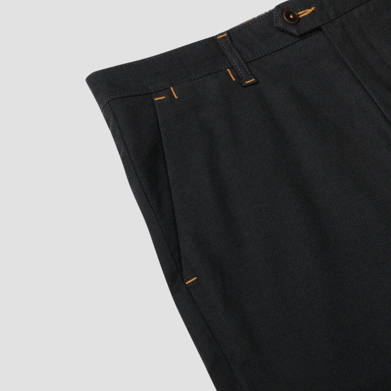 Rembrandt Relaxed Fit Tyler Mens Chino in Dark Navy Birdseye