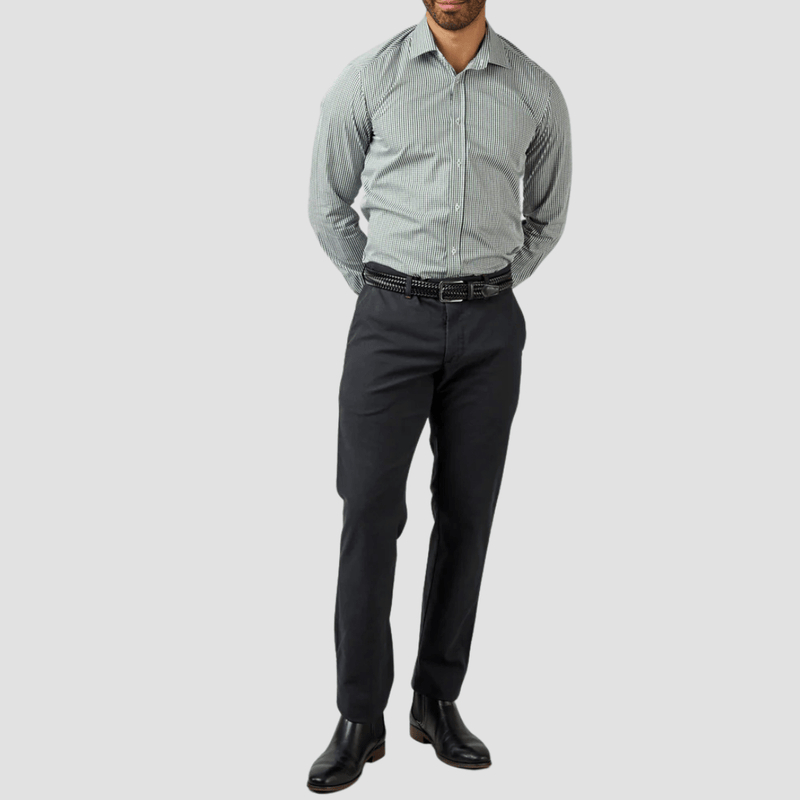 Rembrandt Relaxed Fit Tyler Mens Chino in Dark Navy Birdseye