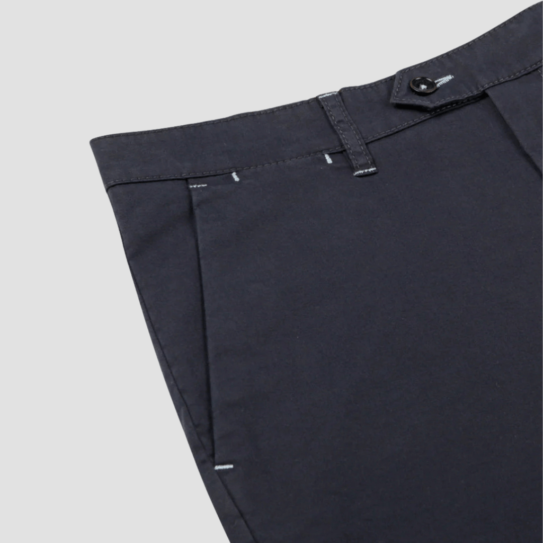 Rembrandt Relaxed Fit Tyler Mens Chino in Dark Navy Stretch Cotton