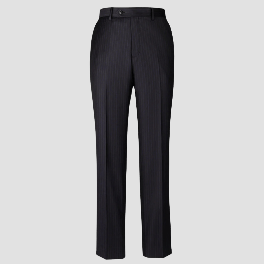 Rembrandt Original Fit Cooper Suit in Navy Stripe Pure Wool - Big Man