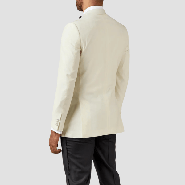 Rembrandt Slim Fit Mens Silk Shawl Lapel Bryan Dinner Jacket in Off White Big Man