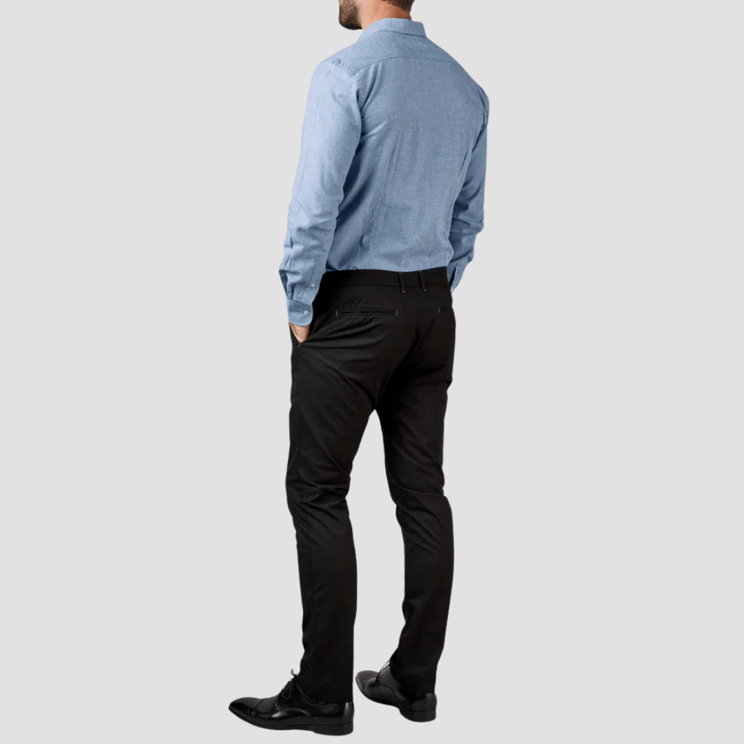 Rembrandt Slim Fit Soho Mens Chino in Black Pima Cotton Stretch