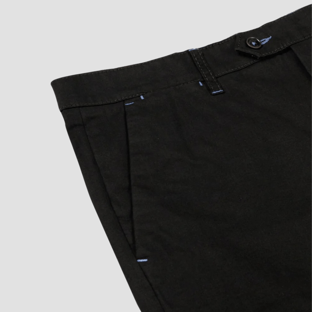 Rembrandt Slim Fit Soho Mens Chino in Black Pima Cotton Stretch