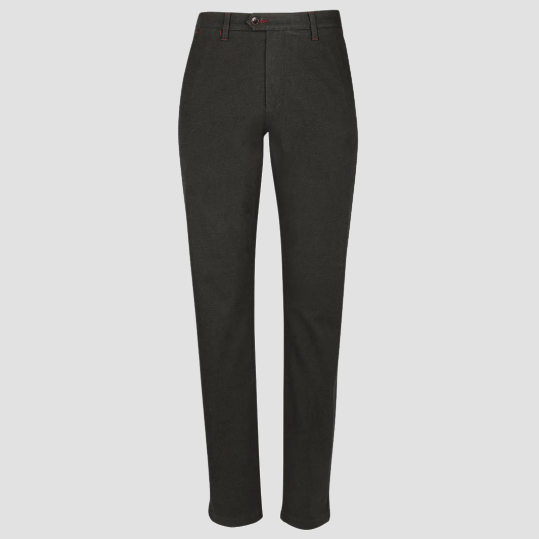 Rembrandt Slim Fit Soho Mens Chino in Dark Green Birdseye