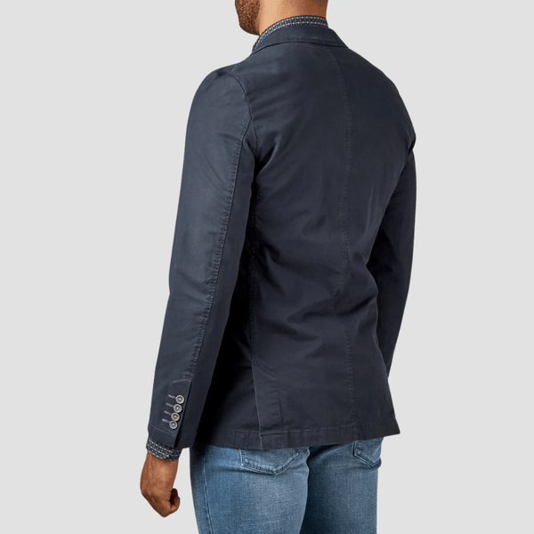 Rembrandt Slim Fit Spectre Sports Jacket in Navy Pima Cotton Stretch