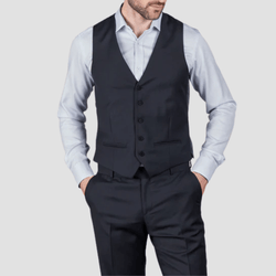 Rembrandt Tailored Fit Churchill Vest in Navy Pure Wool