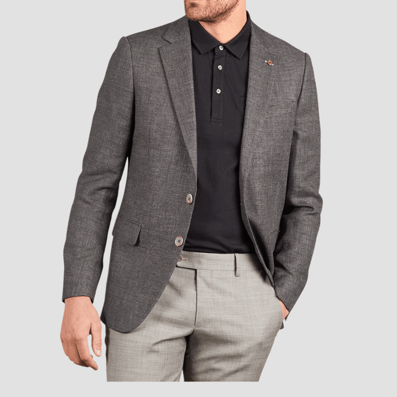 Rembrandt Tailored Fit Hawker Sports Jacket in Textured Black and White