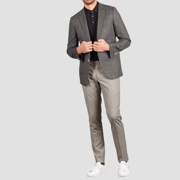 Rembrandt Tailored Fit Hawker Sports Jacket in Textured Black and White