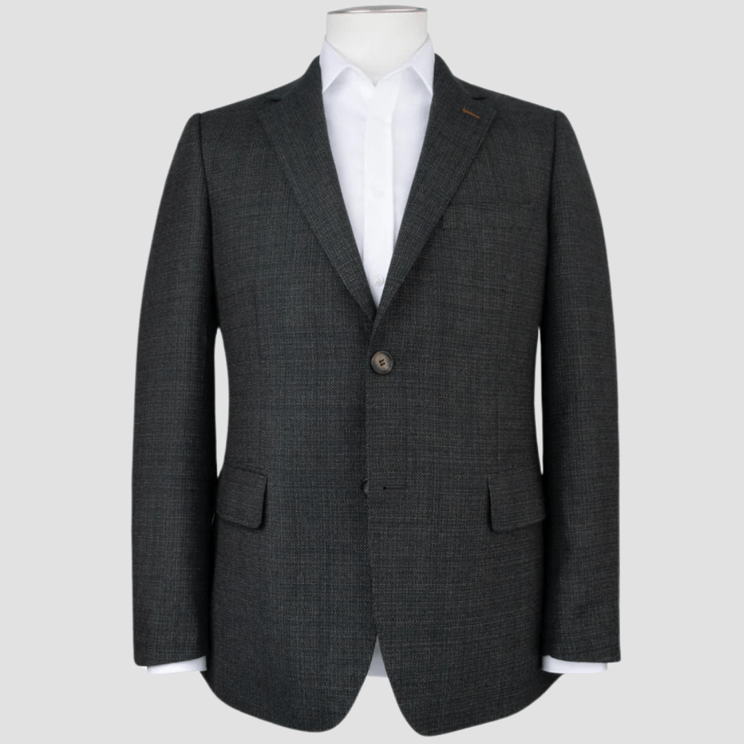 Rembrandt Tailored Fit Hawker Sports Jacket in Textured Dark Moss Green