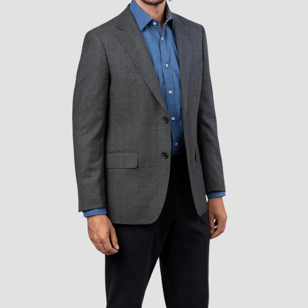 Rembrandt Tailored Fit Hawker Sports Jacket in Textured Dark Moss Green