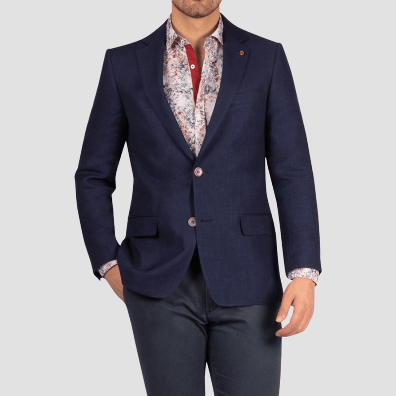 Rembrandt Tailored Fit Hawker Sports Jacket in Textured Navy