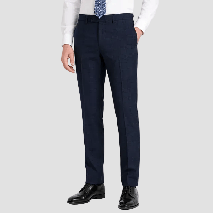Daniel Hechter Men's Slim Fit Edward Trouser in Navy Check Wool