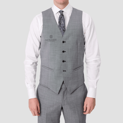 Savile Row Tailored Fit Mens Saul Vest in Chrome Grey C3 Pure Wool