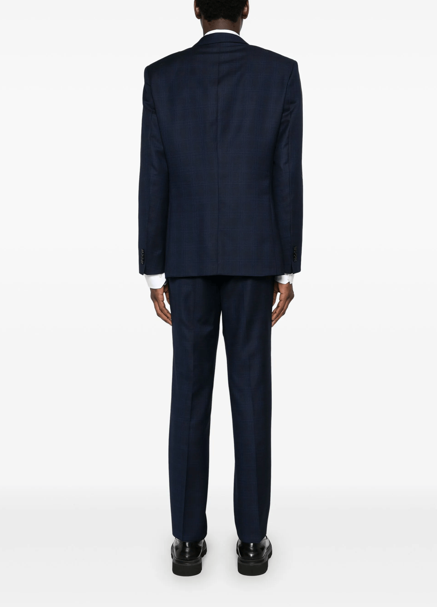 Hugo Boss Slim-Fit Suit in Dark Blue Tartan Check Suit